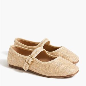 J. Crew Tan Kids Mary Jane Woven Shoes